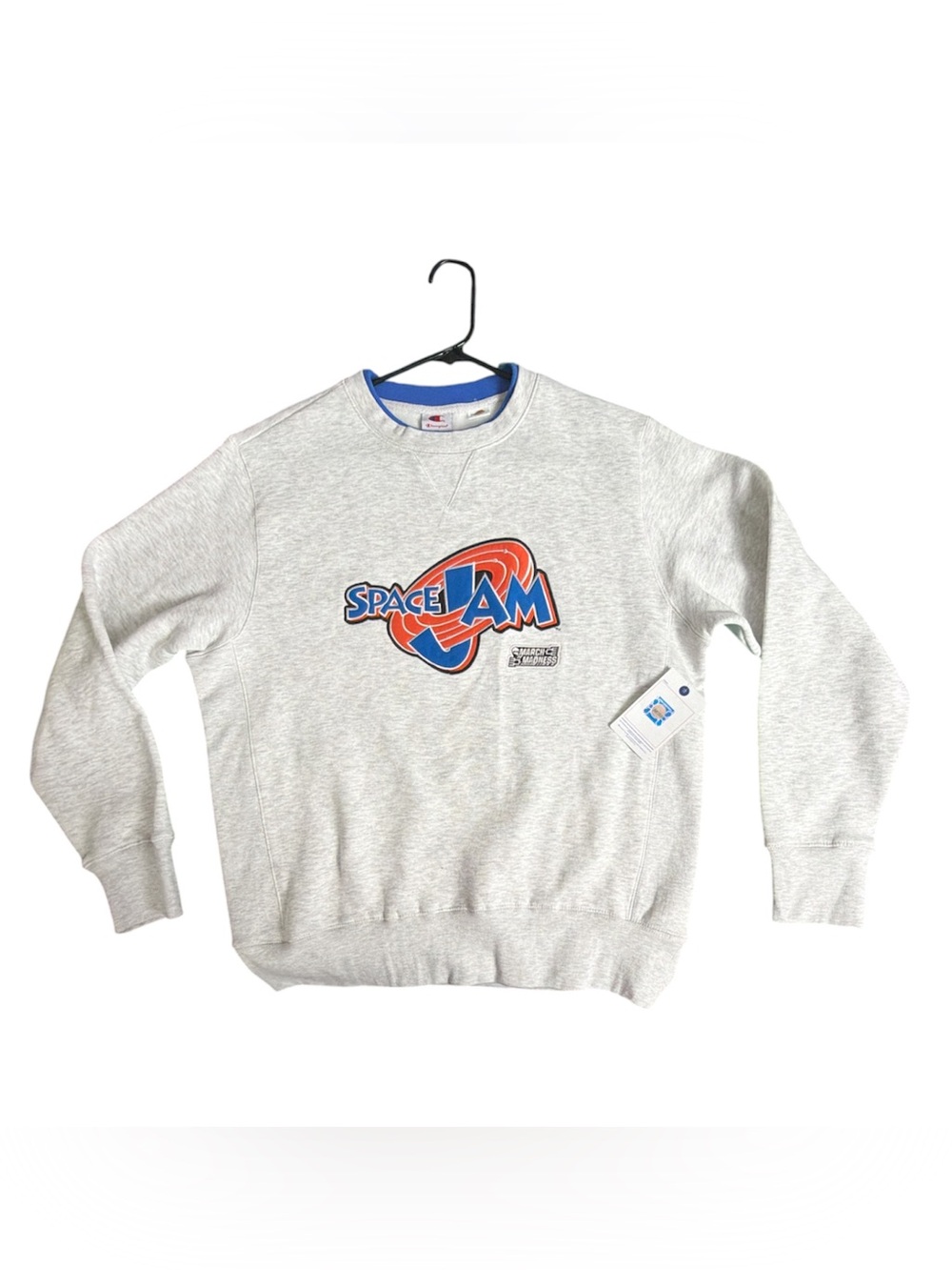 Champion Light Gray Space Jam Graphic Crewneck Sweatshirt